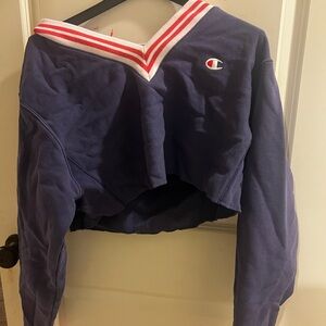 Champion Navy Cropped Sweatshirt